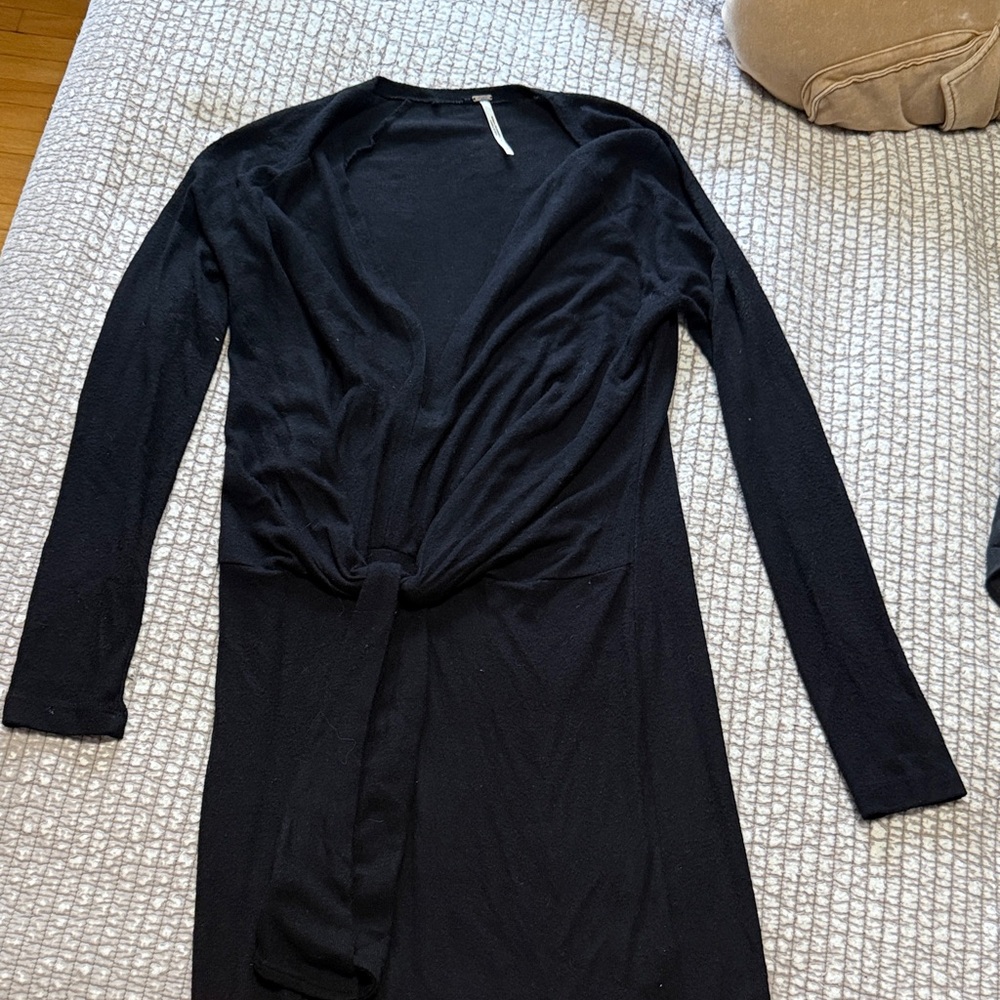Free People Elegant Black Long Sleeve Dress